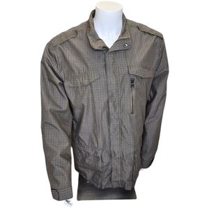 Banana Republic Factory water resistant full zip military inspired plaid jacket